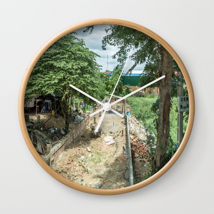 Outskirts of Phnom Penh, Cambodia Wall Clock