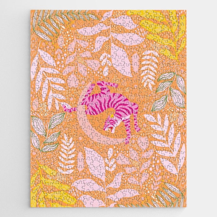 Tiger Moon in Tangerine Jigsaw Puzzle