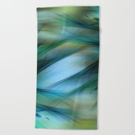 Soft Feathered Lights Abstract Beach Towel