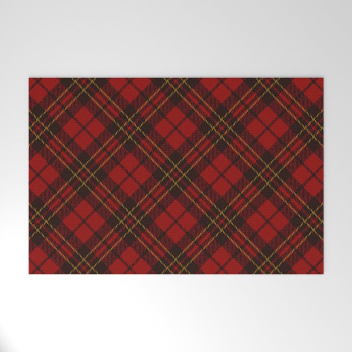 Red Christmas tartan pattern holidays winter design Welcome Mat