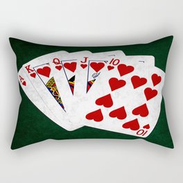 Poker Royal Flush Hearts Rectangular Pillow