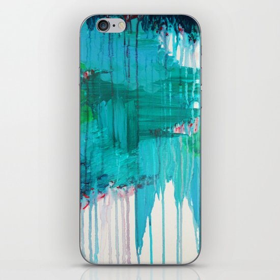 BLUE MONSOON - Stunning Rain Storm Dark Teal Clouds Navy Royal Blue Kelly Green Crimson Red Purple iPhone & iPod Skin