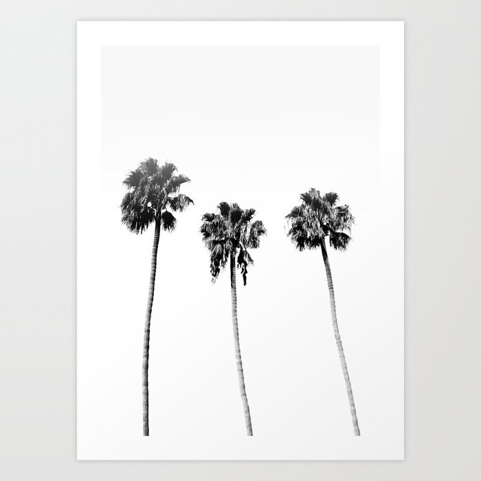 Black + White Palm Trees Art Print by MadeInTheDesertCo Society6
