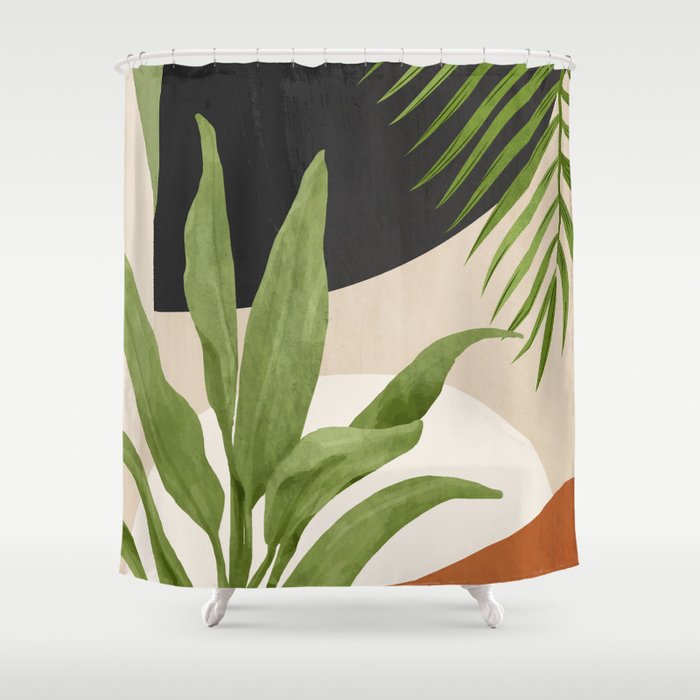 Abstract Art Tropical Leaf 11 Shower Curtain