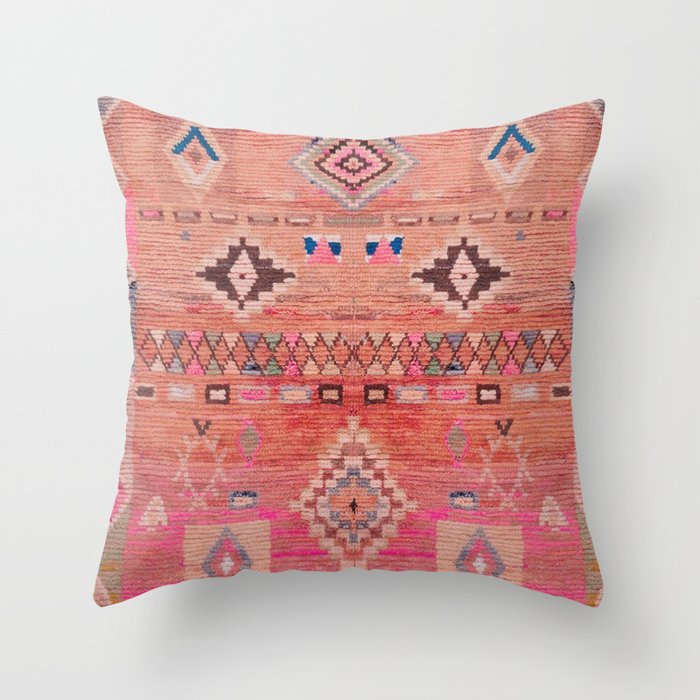 Traditional Moroccan Berber Rug Design Throw Pillow