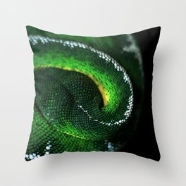 Green Snake Throw Pillow