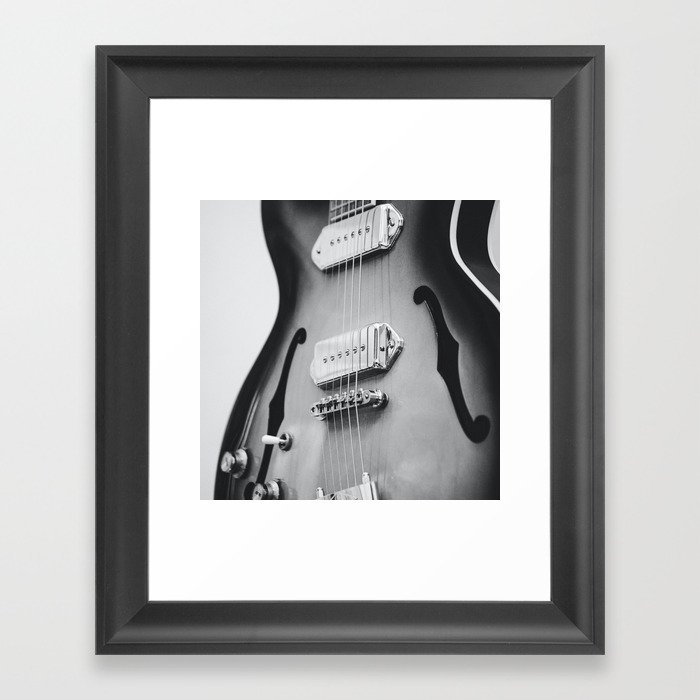electric guitar music aesthetic hollow close up elegant mood art photography  Framed Art Print