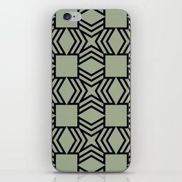 Black and Green Star Square Shape Tile Pattern Pairs Dulux 2022 Popular Colour Bamboo Stem iPhone Skin