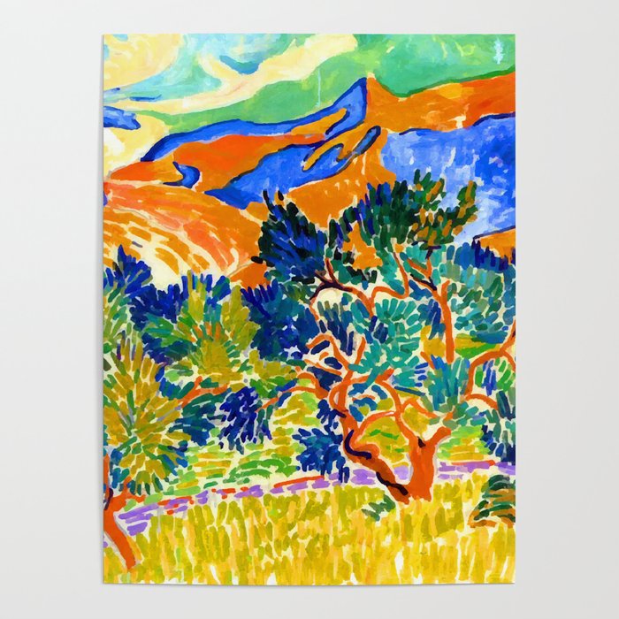 Andre Derain Mountains at Collioure Poster by Jon Baran Society6