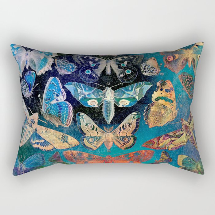 Distressed Butterflies & Moths Rectangular Pillow