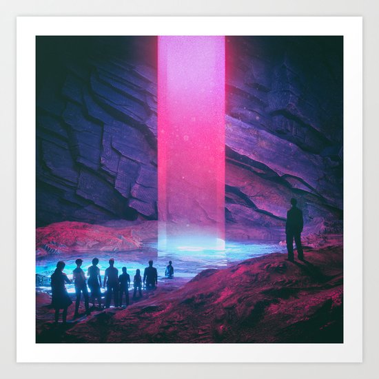 NEON BAPTISM (everyday 02.20.17) Art Print