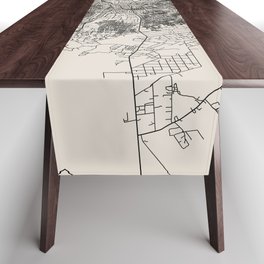 Lusaka, Zambia - Black and White City Map Table Runner