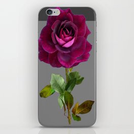 Decorative Purple Velvet  Rose Charcoal Grey Designs iPhone Skin