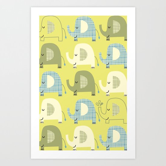 E is for Elephant Art Print
