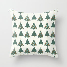 Christmas tree pattern Throw Pillow