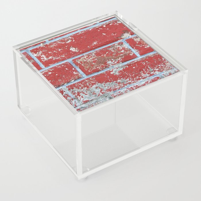 Texture background surface wallpaper red blue brick Acrylic Box