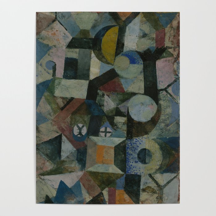 Composition with the Yellow Half-Moon and the Y Abstract pattern "painting · modern · abstract art " Paul Klee Poster