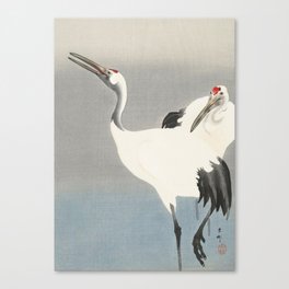 Two Cranes - Vintage Japanese Woodblock Print Art Canvas Print