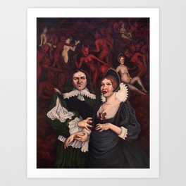Merga Bien Art Print | Baroque, Bitchhunt, Realism, Painting, Scary, Illustration, Herstory, Feminist, Demons, Oil 