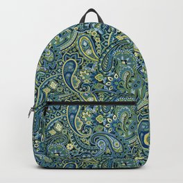 Paisley Forest Green Backpack
