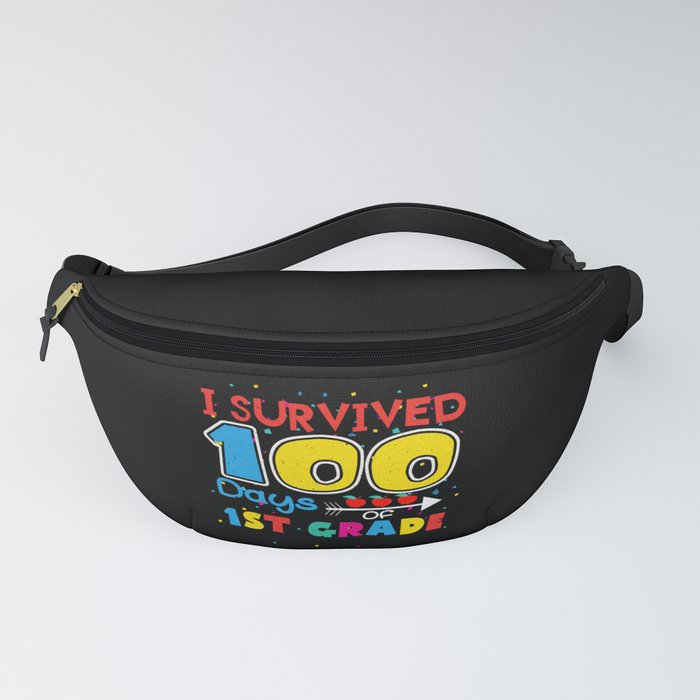 Days Of School 100th Day 100 Survived 1st Grade Fanny Pack