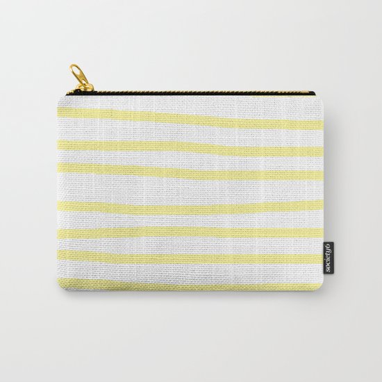 Simply Drawn Stripes in Pastel Yellow Carry-All Pouch