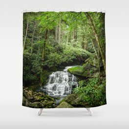 Appalachian Mountains Cascade Waterfall Nature Landscape Photography Shower Curtain