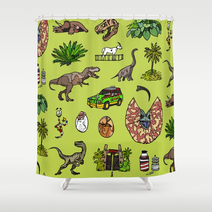 Jurassic pattern lighter Shower Curtain