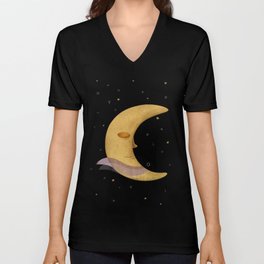 Sister Moon and the flying letters V Neck T Shirt