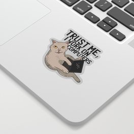 Computer Cat Sticker