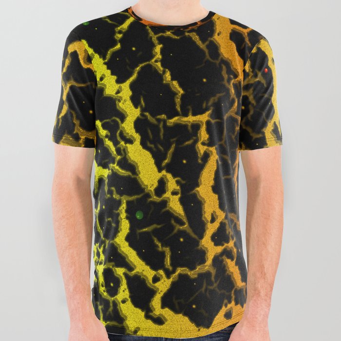 Cracked Space Lava - Yellow/Orange All Over Graphic Tee