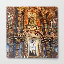 San Xavier 1 Metal Print | Arizona, Cathedral, Ornate, Pattern, Color, Gold, Religion, Red, Church, Shrine 