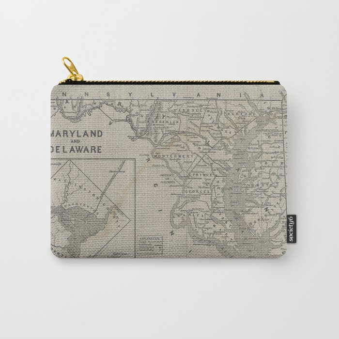 Vintage Map of Maryland (1845) Carry-All Pouch