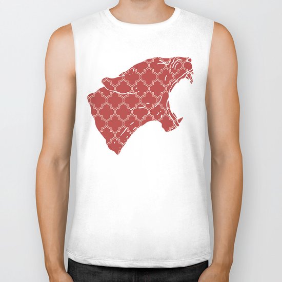 PANTHER SILHOUETTE HEAD WITH PATTERN Biker Tank
