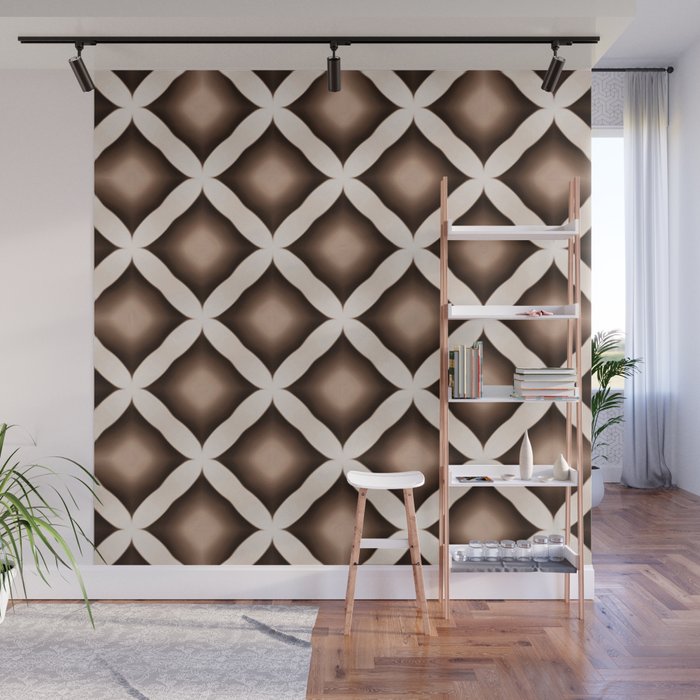 Modern Trellis Sepia Brown Wall Mural By Laurenwdesign Society6