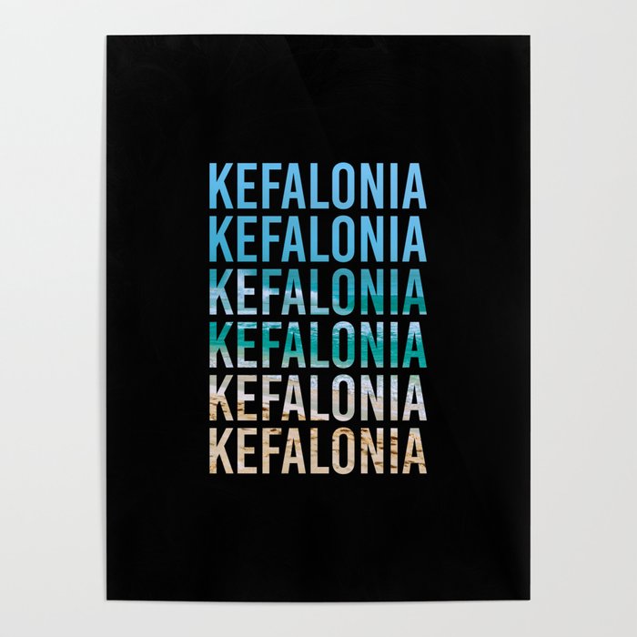 Kefalonia honeymoon trip for newlyweds. Perfect present for mother dad friend him or her  Poster