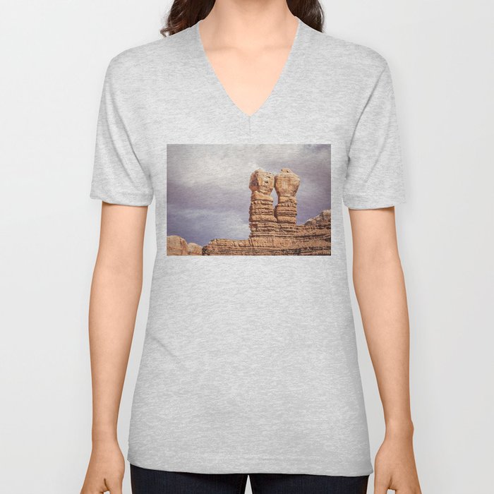 Twin Rocks Utah V Neck T Shirt
