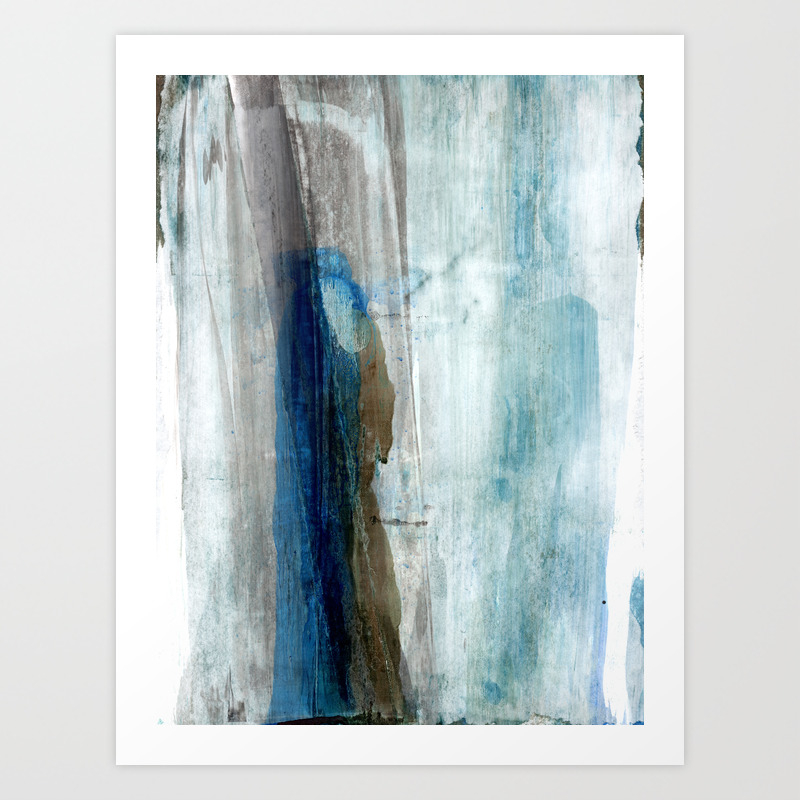 Blue And Brown Abstract Watercolor Art Print By Mininst Society6