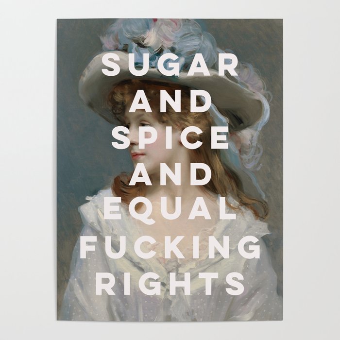 Sugar and Spice and Equal Fucking Rights - Feminist Poster