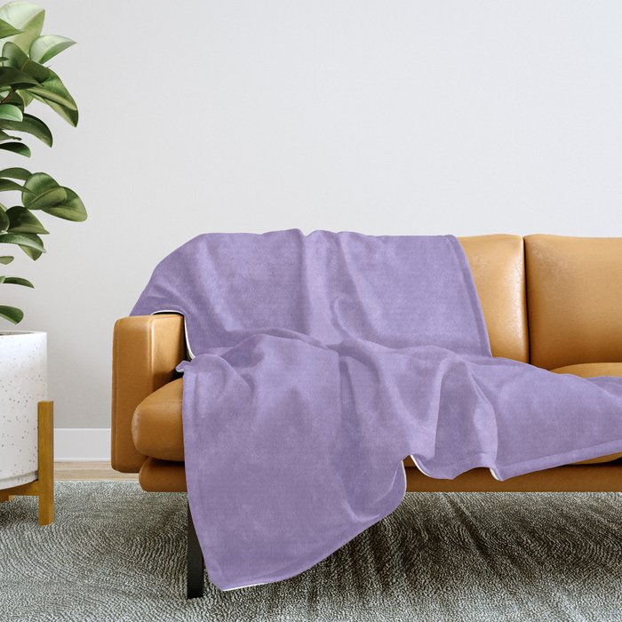Light Chalky Pastel Purple Solid Color Throw Blanket by PodArtist