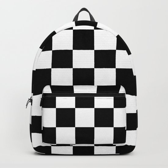 black checkered backpack