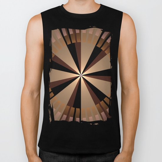 Golden beams, geometric pattern abstract Biker Tank