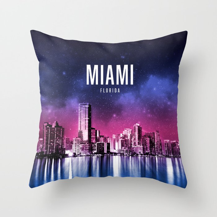 Miami Wallpaper Throw Pillow