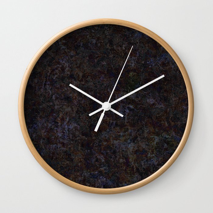 Dark impressionism strokes shapes Wall Clock