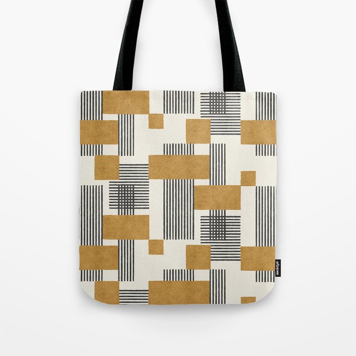 Stripes and Square Composition - Abstract Tote Bag