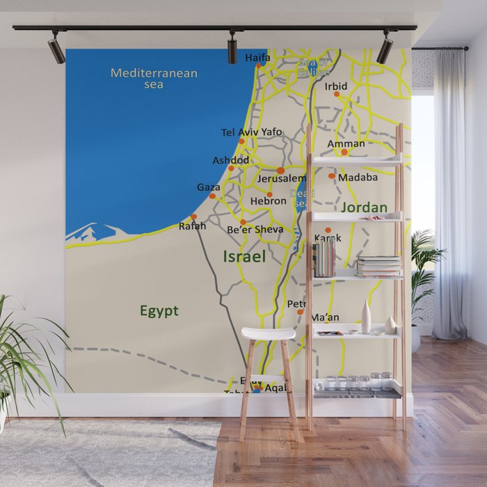 Israel Map design Wall Mural