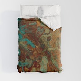 Turquoise and Rust Duvet Cover