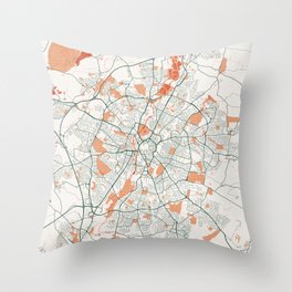 Leicestershire City Map of England - Bohemian Throw Pillow