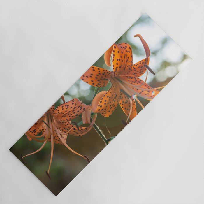 Two Orange Tiger Lily In Sunlight Yoga Mat