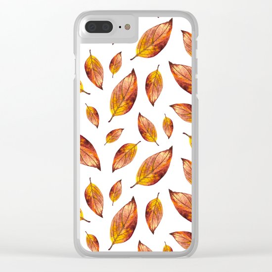 Autumn Leaves Pattern 03 Clear iPhone Case